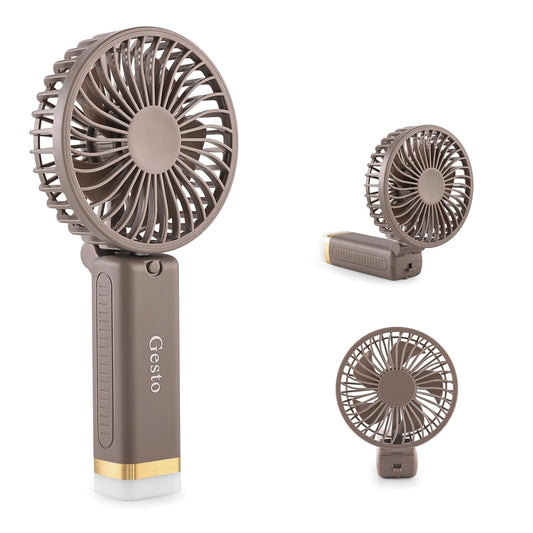 Portable Fan Rechargeable with LED Light – Foldable Mini Fan, Small Fan,USB Charging Hand Fan