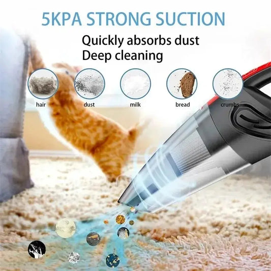 Portable Car Wireless Vacuum Cleaner - Powerful Suction - Rechargeable