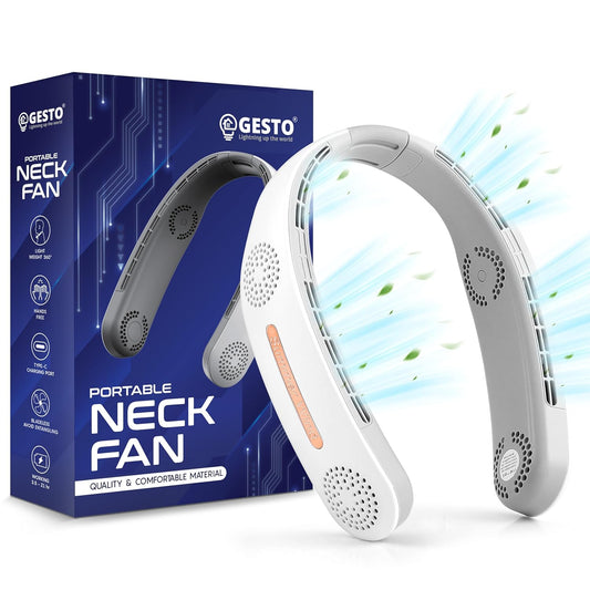 Rechargeable Portable Neck Fan or DC Fan - 3 Speed Modes Hand Free Fan