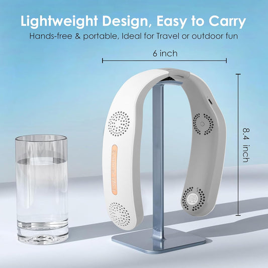 Rechargeable Portable Neck Fan or DC Fan - 3 Speed Modes Hand Free Fan